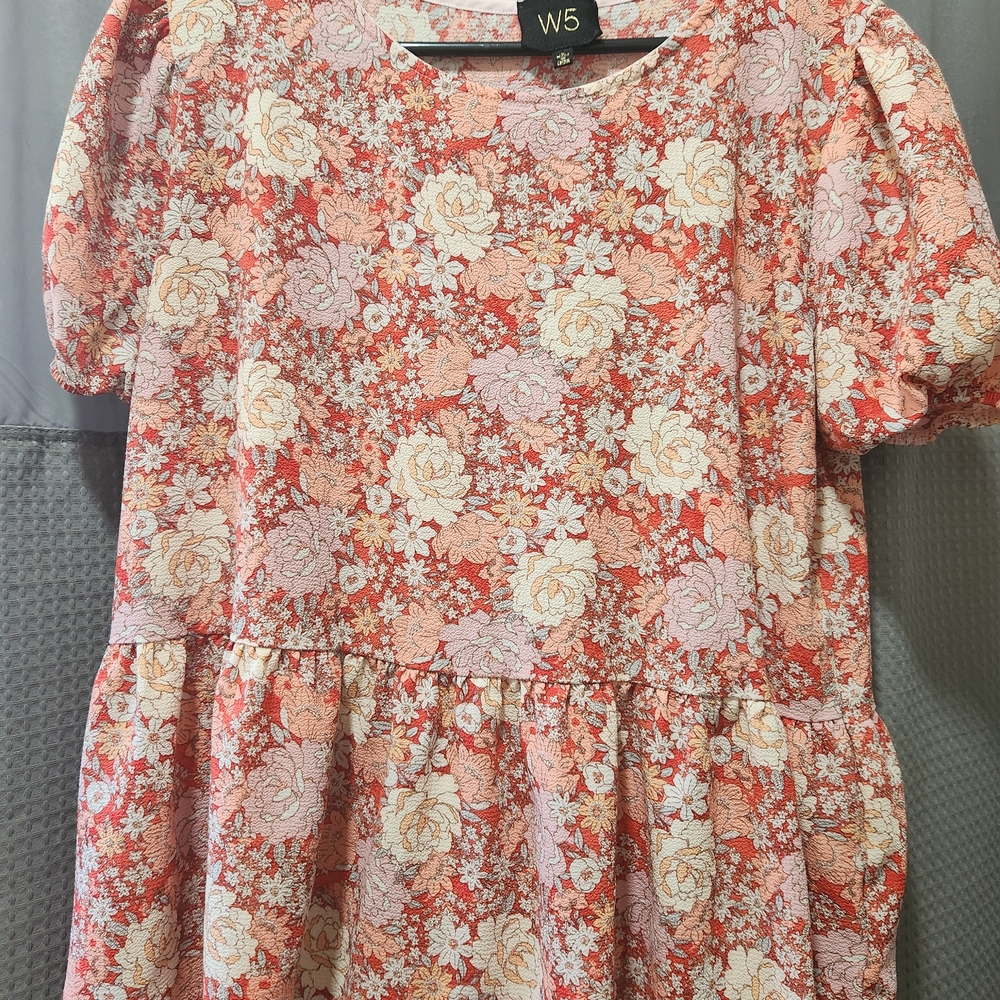 W5 Floral Puff Sleeve Dress